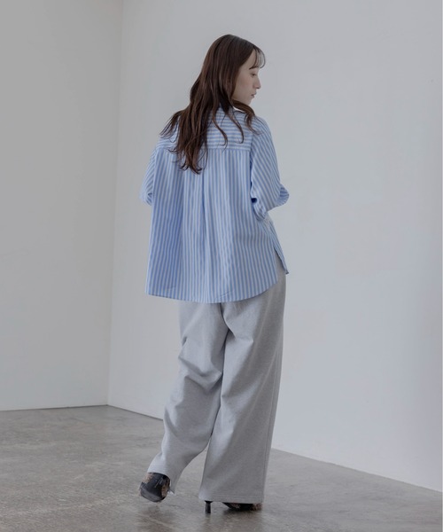 Eimee Law（エイミーロウ）の「レースラインストライプシャツ（シャツ/ブラウス・レディース・ブルー/イエロー・FREE）」の7枚目の写真