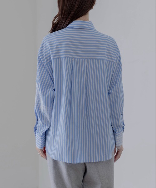 Eimee Law（エイミーロウ）の「レースラインストライプシャツ（シャツ/ブラウス・レディース・ブルー/イエロー・FREE）」の16枚目の写真