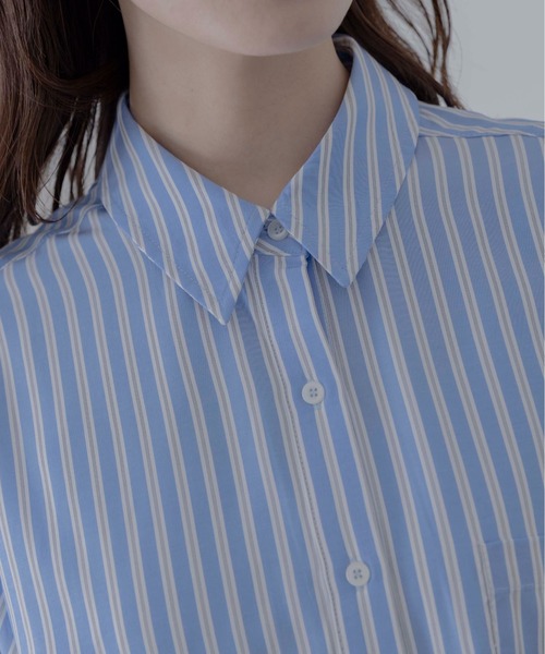 Eimee Law（エイミーロウ）の「レースラインストライプシャツ（シャツ/ブラウス・レディース・ブルー/イエロー・FREE）」の17枚目の写真