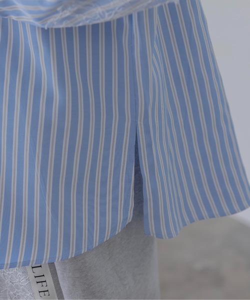 Eimee Law（エイミーロウ）の「レースラインストライプシャツ（シャツ/ブラウス・レディース・ブルー/イエロー・FREE）」の22枚目の写真