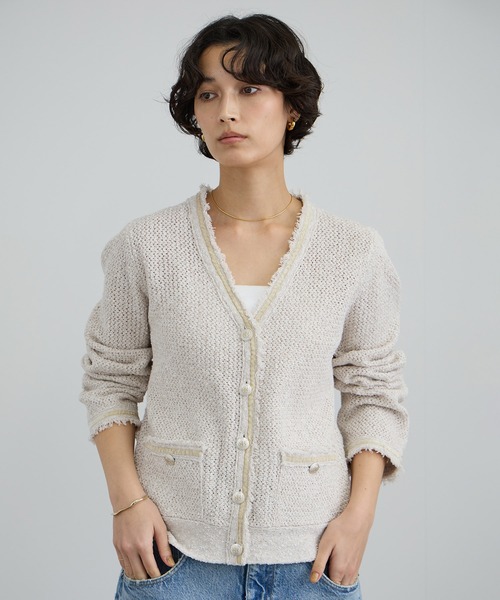 ツイーディーニットカーディガン（カーディガン/ボレロ）｜SALON adam