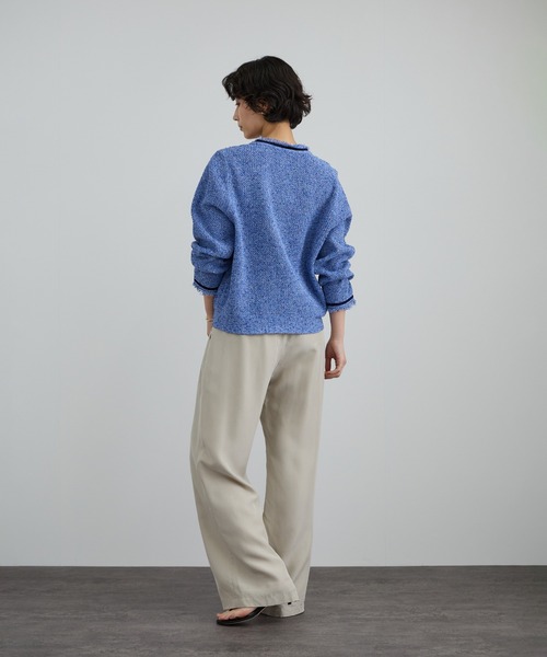 SALON adam et rope'（サロン アダム エ ロペ）の「ツイーディーニットカーディガン（カーディガン/ボレロ・レディース・オフホワイト/ブルー系その他4・FREE）」の9枚目の写真