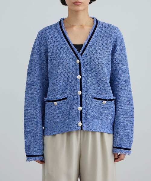 SALON adam et rope'（サロン アダム エ ロペ）の「ツイーディーニットカーディガン（カーディガン/ボレロ・レディース・オフホワイト/ブルー系その他4・FREE）」の13枚目の写真