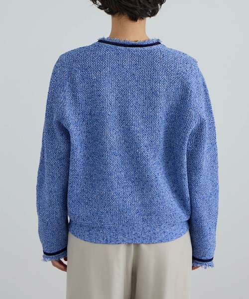 SALON adam et rope'（サロン アダム エ ロペ）の「ツイーディーニットカーディガン（カーディガン/ボレロ・レディース・オフホワイト/ブルー系その他4・FREE）」の15枚目の写真