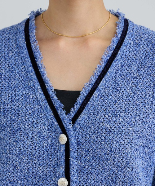 SALON adam et rope'（サロン アダム エ ロペ）の「ツイーディーニットカーディガン（カーディガン/ボレロ・レディース・オフホワイト/ブルー系その他4・FREE）」の16枚目の写真
