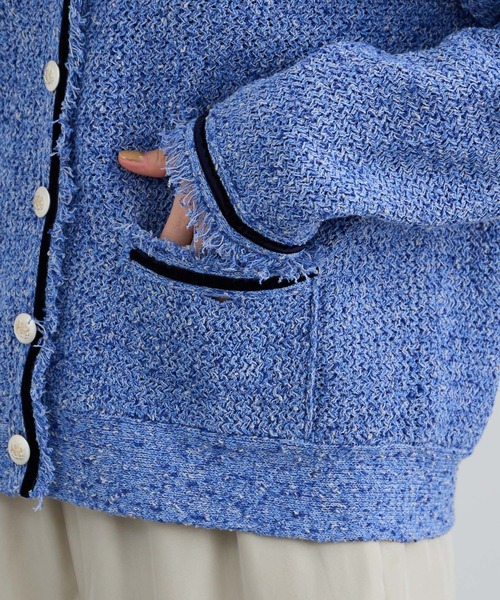 SALON adam et rope'（サロン アダム エ ロペ）の「ツイーディーニットカーディガン（カーディガン/ボレロ・レディース・オフホワイト/ブルー系その他4・FREE）」の17枚目の写真