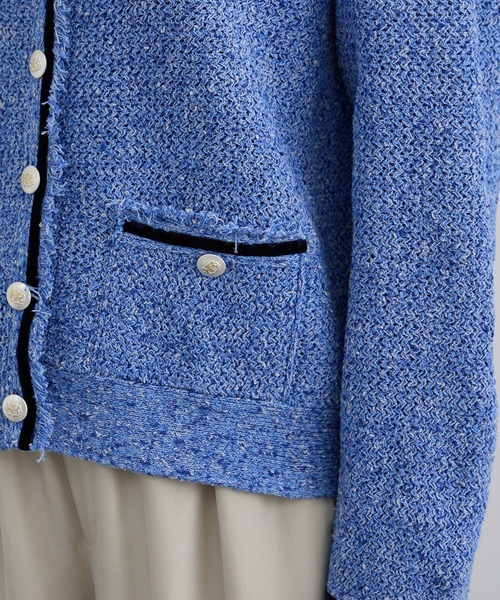 SALON adam et rope'（サロン アダム エ ロペ）の「ツイーディーニットカーディガン（カーディガン/ボレロ・レディース・オフホワイト/ブルー系その他4・FREE）」の19枚目の写真