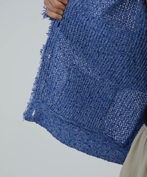 SALON adam et rope'（サロン アダム エ ロペ）の「ツイーディーニットカーディガン（カーディガン/ボレロ・レディース・オフホワイト/ブルー系その他4・FREE）」の20枚目の写真