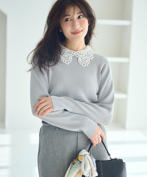 レースカラーニット（ニット/セーター）｜ROPE' PICNIC（ロペ