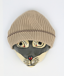 Monkey Flower（モンキーフラワー）の「共用変形リブ組織ビーニー _ SS6WVN01U ベージュ（ニットキャップ/ビーニー）」