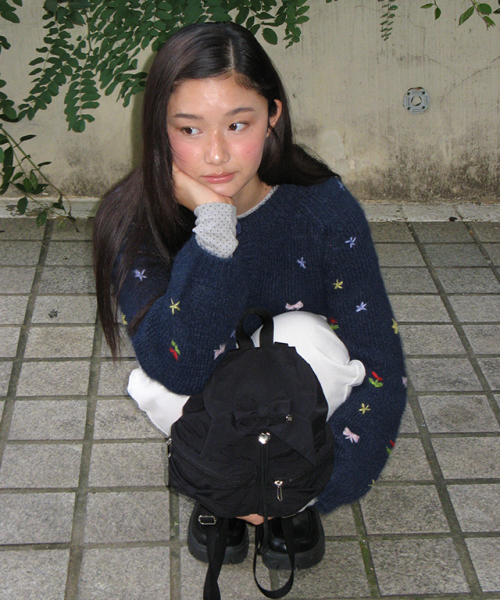 RONRON(ロンロン)の「RIBBON POINTED MINI BACKPACK BLACK(バックパック/リュック・レディース・その他・FREE)」の2枚目の写真