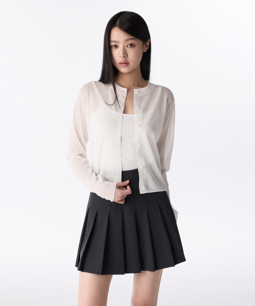 MUSINSA STANDARD WOMAN（ムシンサスタンダードウーマン）の「ウィメンズシアラウンドネックカーディガン[ホワイト]（カーディガン/ボレロ・レディース・その他・MEDIUM/X-SMALL/SMALL/LARGE）」の3枚目の写真