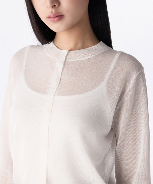 MUSINSA STANDARD WOMAN（ムシンサスタンダードウーマン）の「ウィメンズシアラウンドネックカーディガン[ホワイト]（カーディガン/ボレロ・レディース・その他・MEDIUM/X-SMALL/SMALL/LARGE）」の5枚目の写真