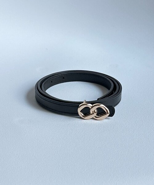 Thevon（ゼボン）の「ミニダブルリングバックルベルト（ベルト・レディース・ブラウン/ブラック・FREE）」の3枚目の写真