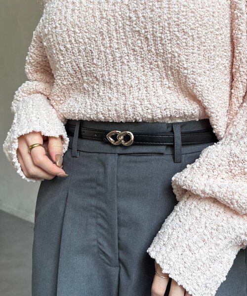 Thevon（ゼボン）の「ミニダブルリングバックルベルト（ベルト・レディース・ブラウン/ブラック・FREE）」の5枚目の写真