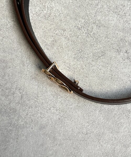 Thevon（ゼボン）の「ミニダブルリングバックルベルト（ベルト・レディース・ブラウン/ブラック・FREE）」の9枚目の写真