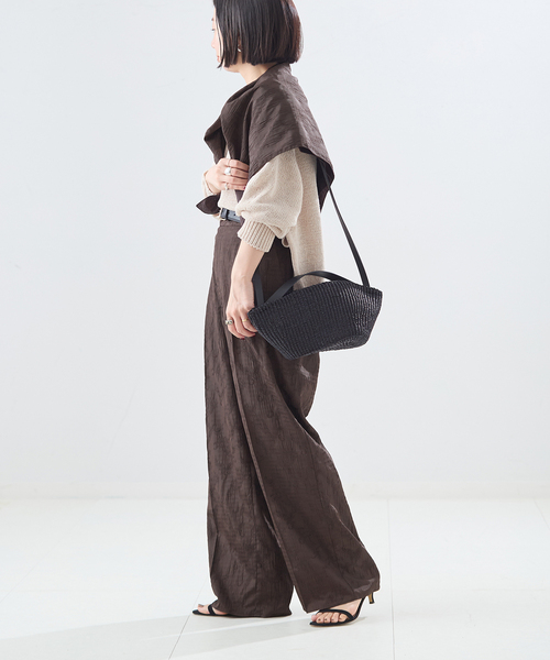 journal standard L'essage（ジャーナルスタンダードレサージュ）の「IPEKERフラワー/ペイズリージャガード スカーフ付きパンツ（その他パンツ・レディース・ブラウン系その他/アイボリー・38/36）」の6枚目の写真