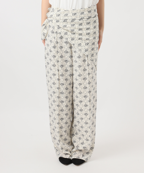 journal standard L'essage（ジャーナルスタンダードレサージュ）の「IPEKERフラワー/ペイズリージャガード スカーフ付きパンツ（その他パンツ・レディース・ブラウン系その他/アイボリー・38/36）」の14枚目の写真