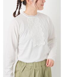 Samansa Mos2 | パーツレース貼りカットソー(Tシャツ/カットソー)