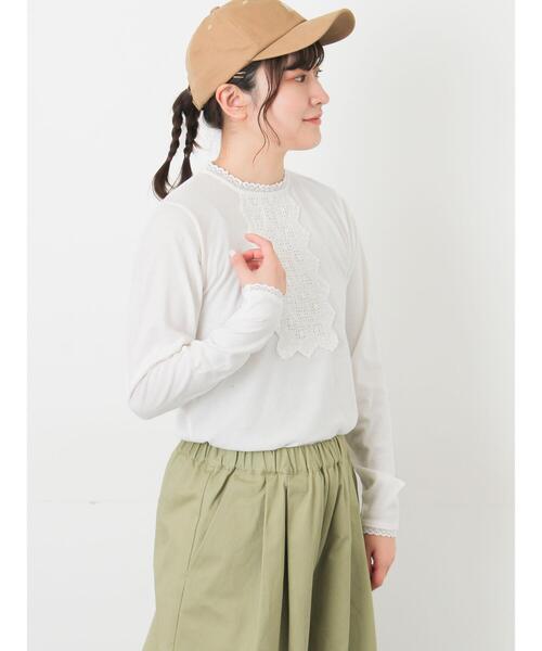 パーツレース貼りカットソー（Tシャツ/カットソー）｜Samansa Mos2