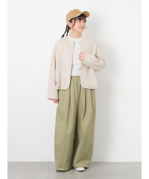 Samansa Mos2（サマンサ モスモス）の「パーツレース貼りカットソー（Tシャツ/カットソー・レディース・ベージュ/ブラック/オフホワイト・F）」の7枚目の写真