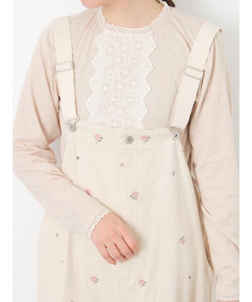 Samansa Mos2（サマンサ モスモス）の「パーツレース貼りカットソー（Tシャツ/カットソー・レディース・ベージュ/ブラック/オフホワイト・F）」の8枚目の写真