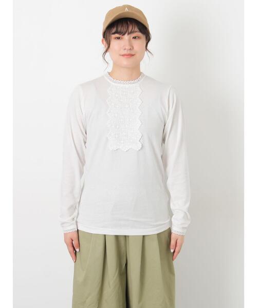 パーツレース貼りカットソー（Tシャツ/カットソー）｜Samansa Mos2