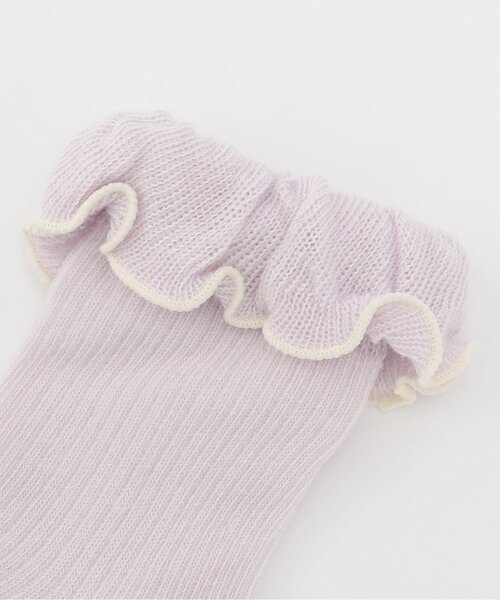 petit main(プティマイン)の「フリルクルーソックス2P(ソックス/靴下・キッズ・アイボリー/ラベンダー/ライトピンク・M(16-18cm)/S(13-15cm)/11-13cm/L(18-20cm))」の5枚目の写真