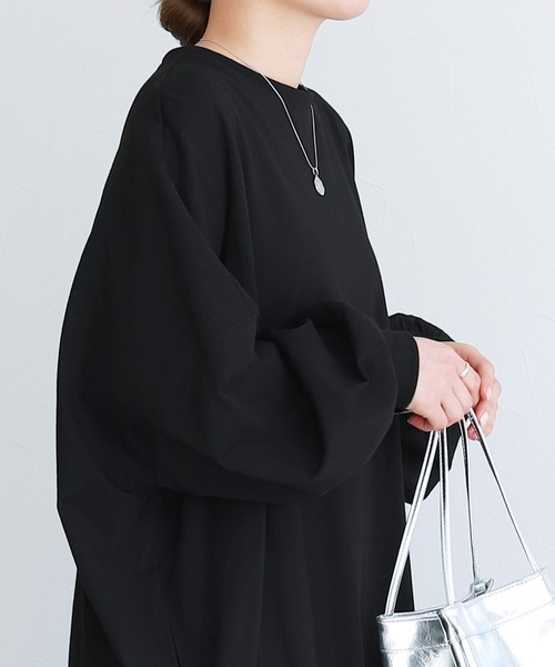 reca（レカ）の「オーバーサイズルーズワンピース（ワンピース・レディース・トップグレー/ブラック/キナリ・FREE）」の6枚目の写真