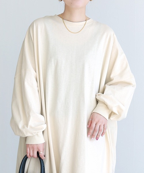 reca（レカ）の「オーバーサイズルーズワンピース（ワンピース・レディース・トップグレー/ブラック/キナリ・FREE）」の4枚目の写真