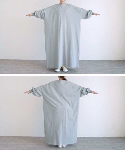 reca（レカ）の「オーバーサイズルーズワンピース（ワンピース・レディース・トップグレー/ブラック/キナリ・FREE）」の12枚目の写真