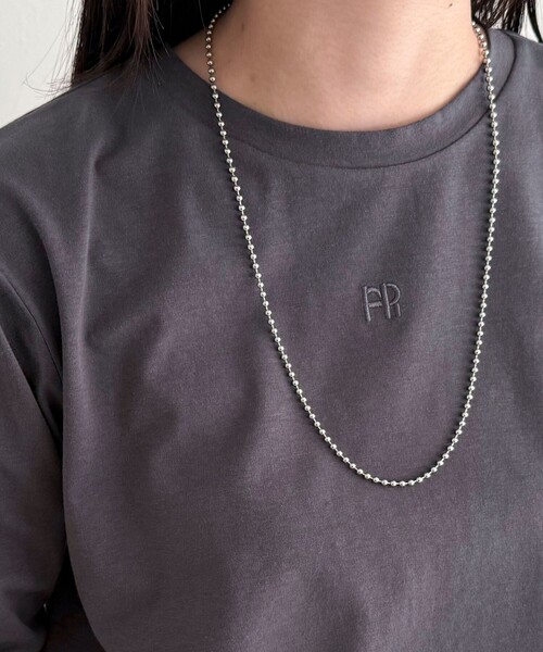 fredy emue（フレディエミュ）の「センターFR刺繍ロンTシャツ（Tシャツ/カットソー・レディース・ライトグレー/チャコールグレー/オフホワイト/クリーム・38）」の6枚目の写真