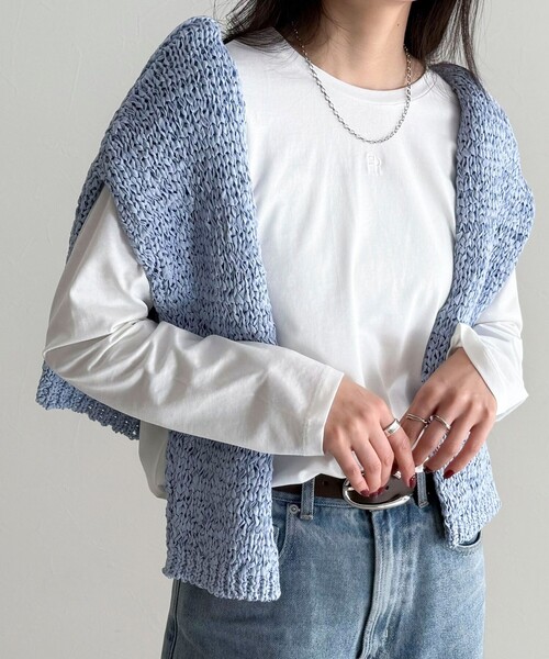 fredy emue（フレディエミュ）の「センターFR刺繍ロンTシャツ（Tシャツ/カットソー・レディース・ライトグレー/チャコールグレー/オフホワイト/クリーム・38）」の19枚目の写真