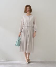 YECCA VECCA（イェッカヴェッカ）の「ジョーゼットプリーツワンピース（ワンピース）」