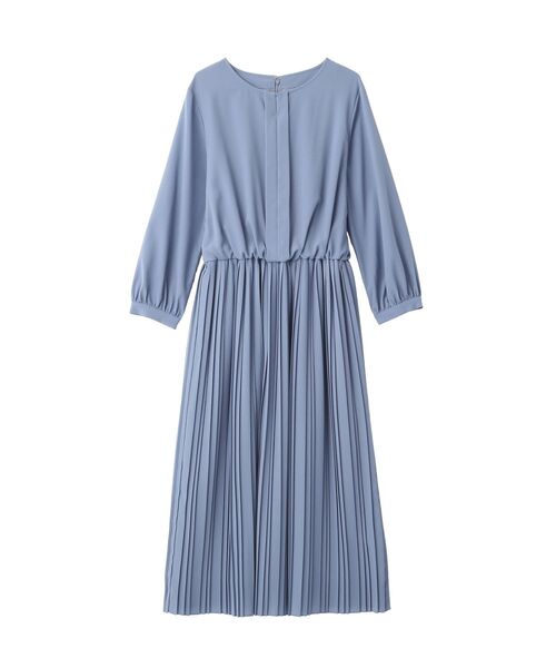 YECCA VECCA（イェッカヴェッカ）の「ジョーゼットプリーツワンピース（ワンピース・レディース・ブルー/ライトグレー/ネイビー・FREE）」の5枚目の写真