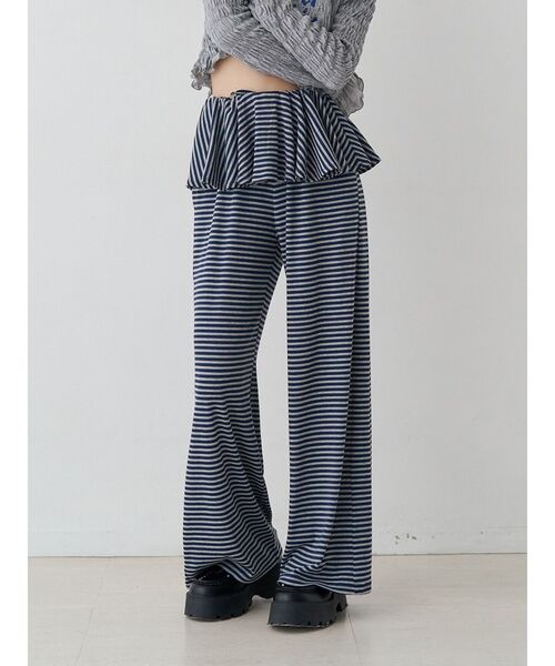 jouetie マルチカラー アクリル長ズボン スカートドッキングカットパンツ【セットアップ対応】（スウェット