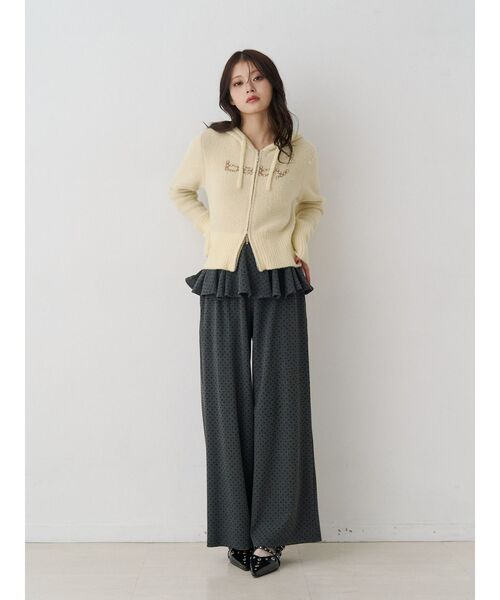 jouetie（ジュエティ）の「スカートドッキングカットパンツ【セットアップ対応】（スウェットパンツ・レディース・グレー/オフホワイト/ネイビー・MEDIUM）」の5枚目の写真