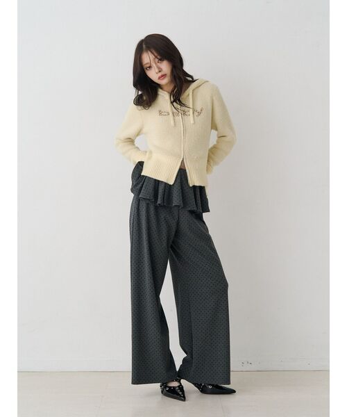 jouetie（ジュエティ）の「スカートドッキングカットパンツ【セットアップ対応】（スウェットパンツ・レディース・グレー/オフホワイト/ネイビー・MEDIUM）」の4枚目の写真