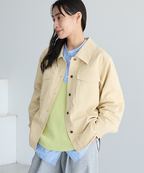 CRAFT STANDARD BOUTIQUE(クラフトスタンダードブティック)の「ワークシャツブルゾン◆(ブルゾン・レディース・カーキ/ライトベージュ/インディゴブルー・FREE)」の2枚目の写真