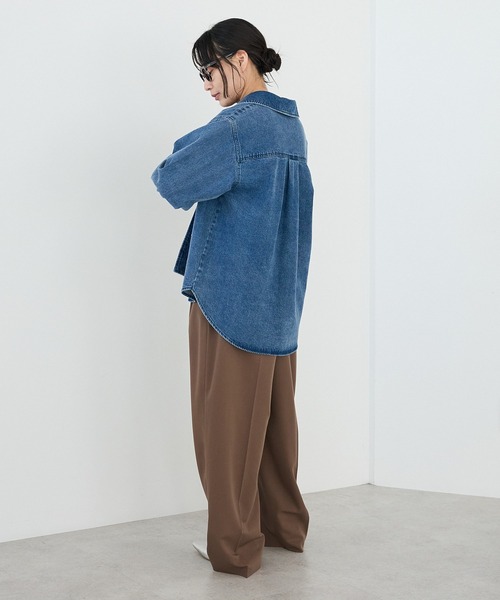 CRAFT STANDARD BOUTIQUE(クラフトスタンダードブティック)の「ワークシャツブルゾン◆(ブルゾン・レディース・カーキ/ライトベージュ/インディゴブルー・FREE)」の13枚目の写真