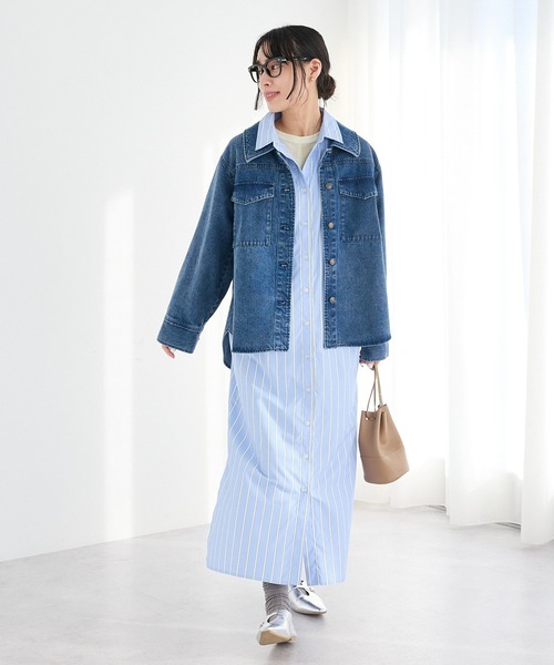 CRAFT STANDARD BOUTIQUE(クラフトスタンダードブティック)の「ワークシャツブルゾン◆(ブルゾン・レディース・カーキ/ライトベージュ/インディゴブルー・FREE)」の14枚目の写真