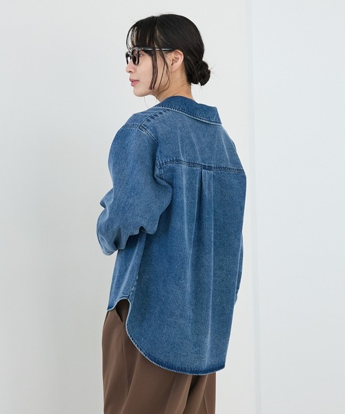 CRAFT STANDARD BOUTIQUE(クラフトスタンダードブティック)の「ワークシャツブルゾン◆(ブルゾン・レディース・カーキ/ライトベージュ/インディゴブルー・FREE)」の7枚目の写真