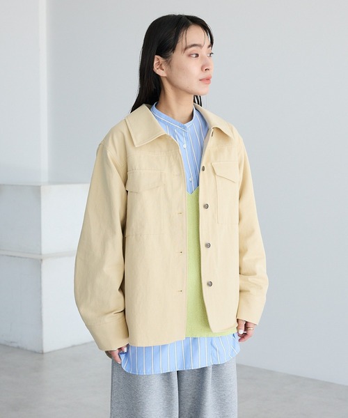 CRAFT STANDARD BOUTIQUE(クラフトスタンダードブティック)の「ワークシャツブルゾン◆(ブルゾン・レディース・カーキ/ライトベージュ/インディゴブルー・FREE)」の17枚目の写真