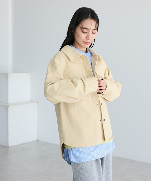 CRAFT STANDARD BOUTIQUE(クラフトスタンダードブティック)の「ワークシャツブルゾン◆(ブルゾン・レディース・カーキ/ライトベージュ/インディゴブルー・FREE)」の18枚目の写真