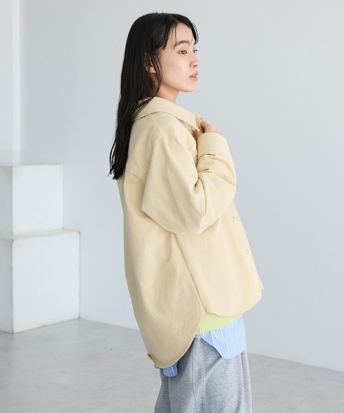 CRAFT STANDARD BOUTIQUE(クラフトスタンダードブティック)の「ワークシャツブルゾン◆(ブルゾン・レディース・カーキ/ライトベージュ/インディゴブルー・FREE)」の19枚目の写真