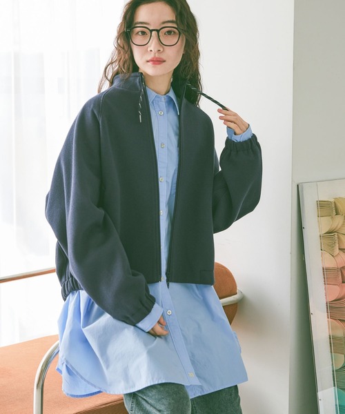 niko and...(ニコアンド)の「ボンディングWジップブルゾン(ブルゾン・レディース・ネイビー/アイボリー/ライトグレー・LONG/MEDIUM)」の3枚目の写真