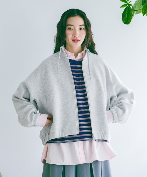 niko and...(ニコアンド)の「ボンディングWジップブルゾン(ブルゾン・レディース・ネイビー/アイボリー/ライトグレー・LONG/MEDIUM)」の17枚目の写真