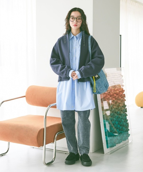 niko and...(ニコアンド)の「ボンディングWジップブルゾン(ブルゾン・レディース・ネイビー/アイボリー/ライトグレー・LONG/MEDIUM)」の19枚目の写真