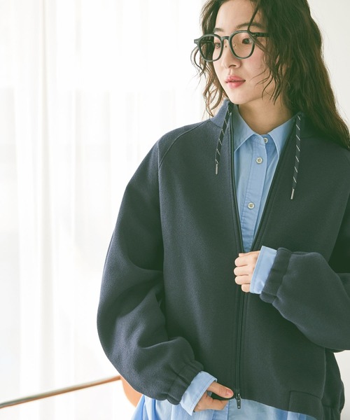 niko and...(ニコアンド)の「ボンディングWジップブルゾン(ブルゾン・レディース・ネイビー/アイボリー/ライトグレー・LONG/MEDIUM)」の22枚目の写真