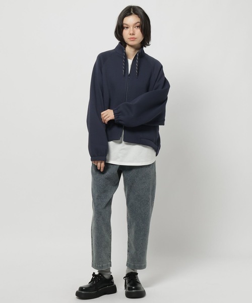 niko and...(ニコアンド)の「ボンディングWジップブルゾン(ブルゾン・レディース・ネイビー/アイボリー/ライトグレー・LONG/MEDIUM)」の9枚目の写真